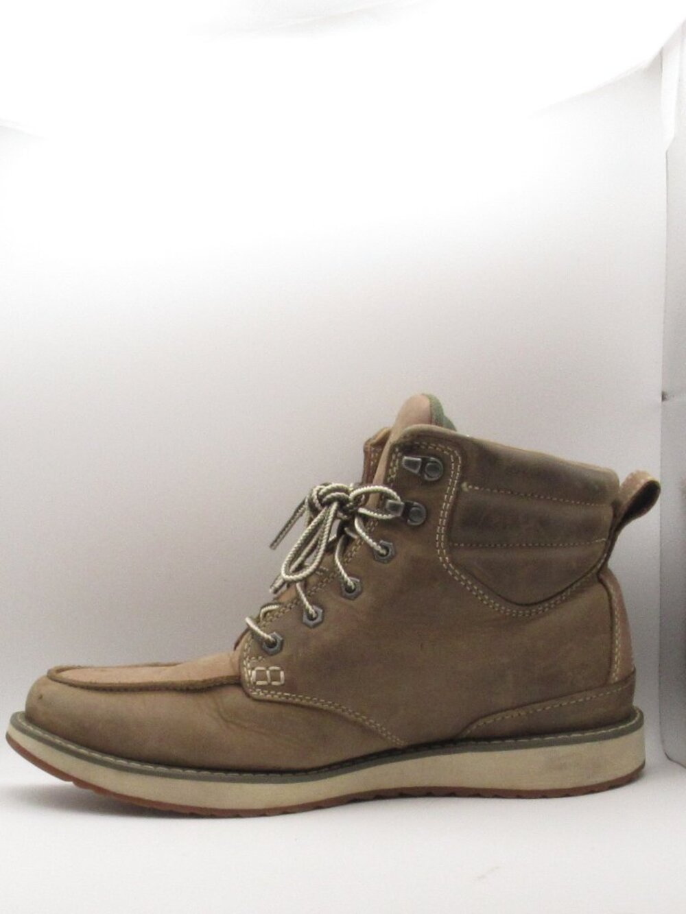 LL Bean Men's Brown Stonington Moc Toe Leather Boots, Size 11 Very Good Cond. - Picture 5 of 14
